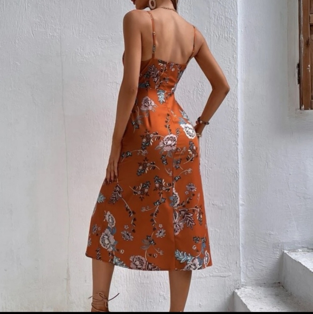 Boho Burnt Orange Dress - Picture 2 of 8